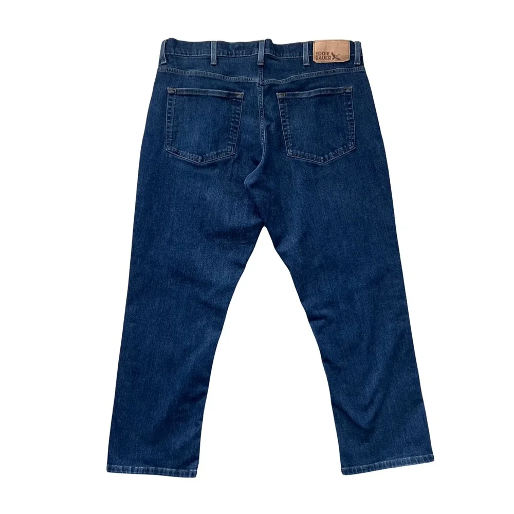 Eddie Bauer Mens Straight Fit Dark Wash Stretch Denim‎ Jeans 38x29 C3497079